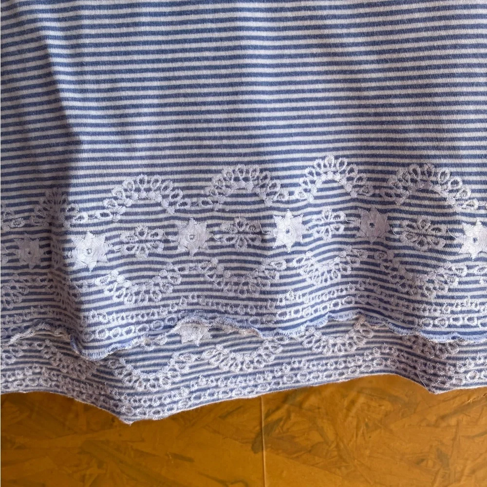 Lauren Ralph Lauren Blue and White Striped Cotton Pajama Set Size Medium - Picture 3 of 6